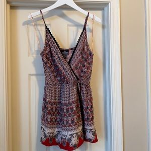 Angie Medium Red-Brown Floral Romper